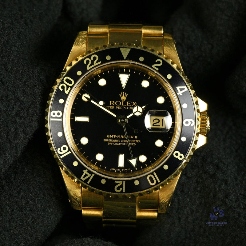 Rolex GMT Master II 18K Yellow Gold - Vintage Watch Specialist