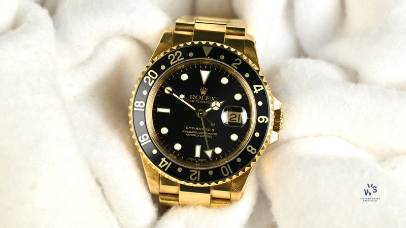 Rolex GMT Master II 18K Yellow Gold - Vintage Watch Specialist