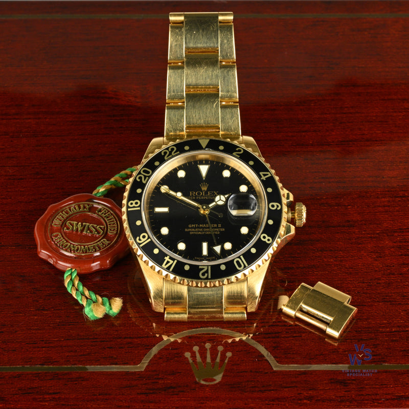 Rolex GMT Master II 18K Yellow Gold - Vintage Watch Specialist