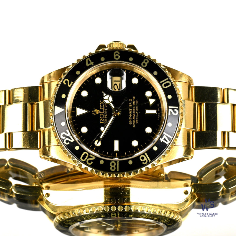 Rolex GMT Master II 18K Yellow Gold - Vintage Watch Specialist