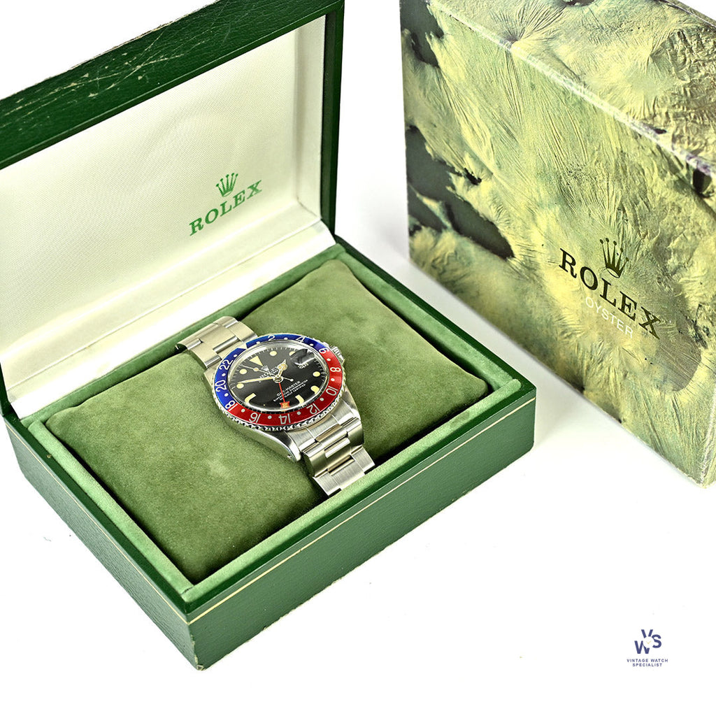 Rolex GMT Pepsi Date - Model Ref: 1675 - MK4 Dial - Box - c.1971 - Vintage Watch Specialist