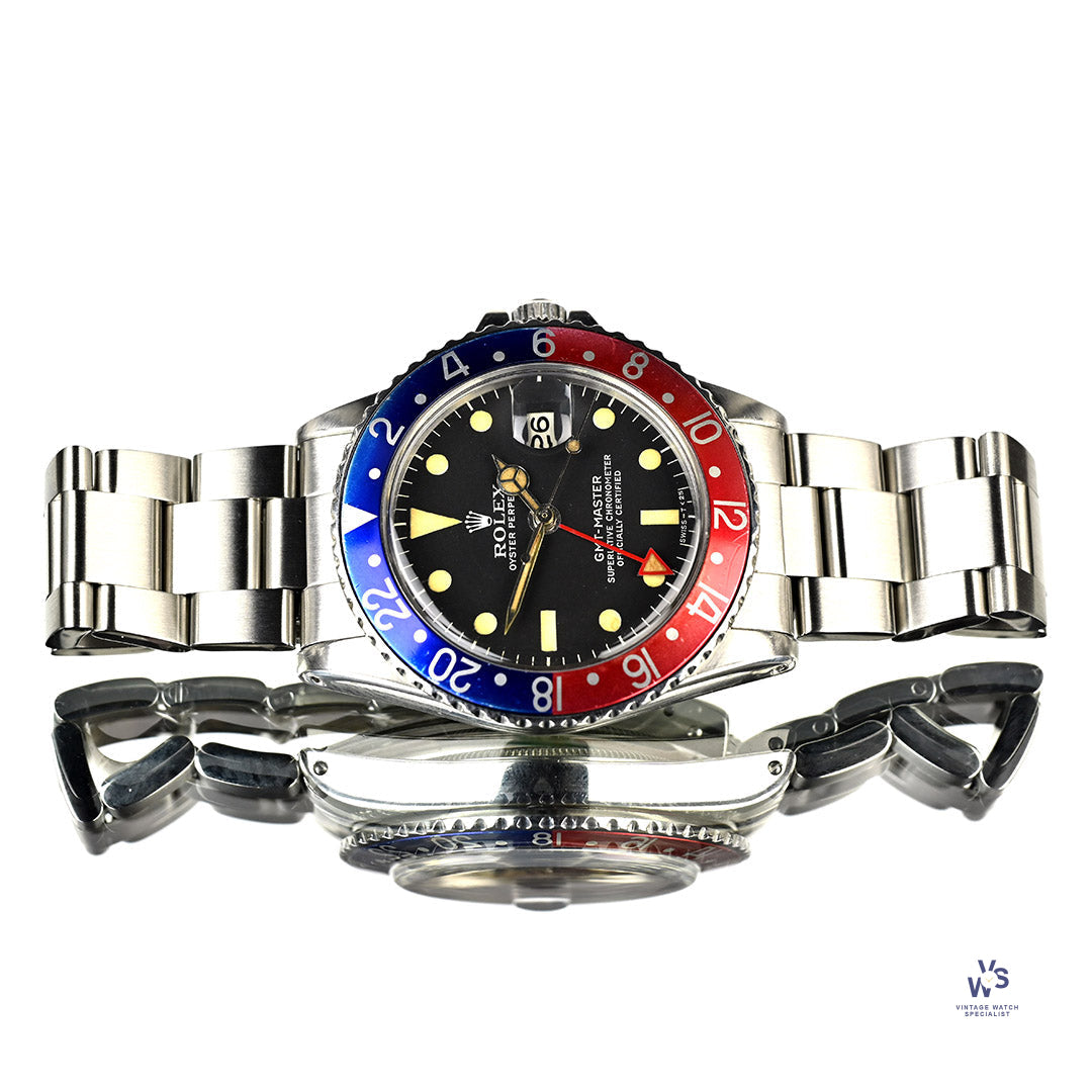 Rolex Oyster Perpetual GMT Pepsi Bezel Model 1675 MK4 Dial Box Vintage Watch Specialist