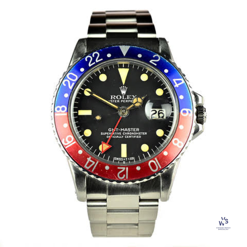 Rolex GMT Pepsi Date - Model Ref: 1675 - MK4 Dial - Box - c.1971 - Vintage Watch Specialist