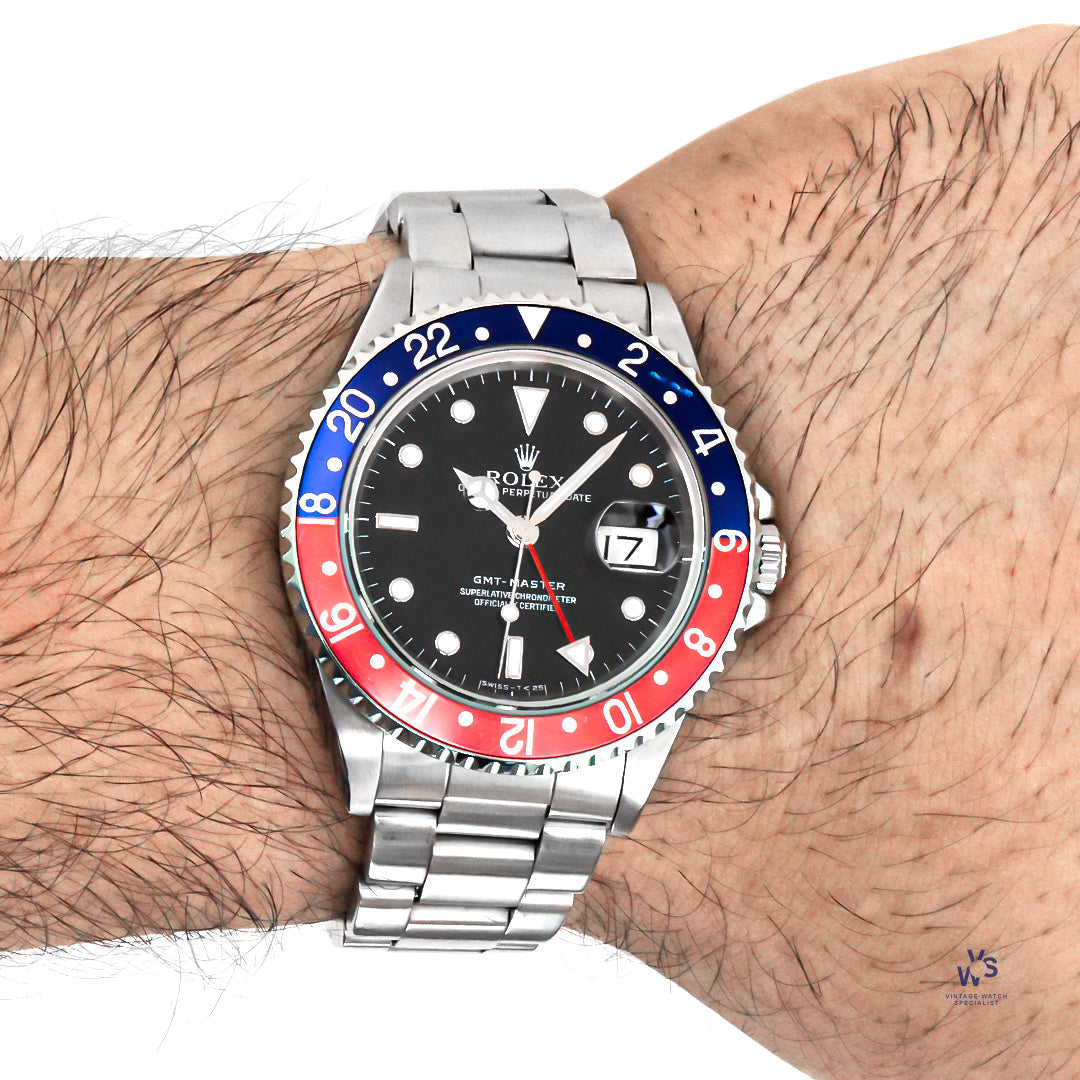 Rolex GMT Pepsi Model Ref M16700 Oyster Bracelet 1989 Rolex S Vintage Watch Specialist