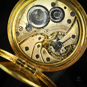 Rolex Gold Plated Pocket Watch - Sunburst Dial - Breguet Numerals - Vintage Watch Specialist