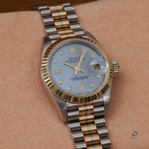 Rolex - Lady’s 26mm Datejust - Tridor - Mother of Pearl Dial - Model Reference 69179B - circa. 1989 with Original Rolex Boxes - Vintage