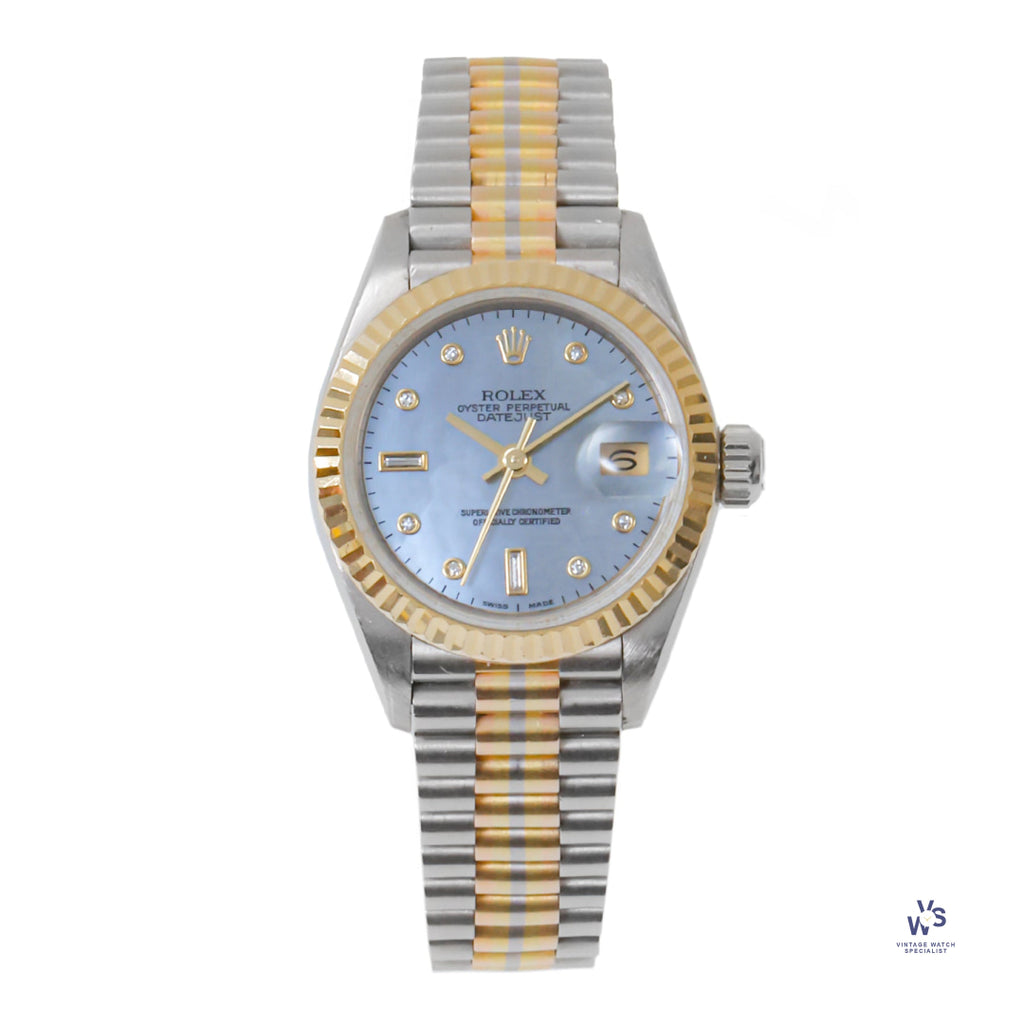 Rolex - Lady’s 26mm Datejust - Tridor - Mother of Pearl Dial - Model Reference 69179B - circa. 1989 with Original Rolex Boxes - Vintage