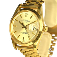 Rolex Oyster Perpetual Date - A 14k Gold Reference 15007 - Silver Sunburst Dial - c.1983 - Vintage Watch Specialist