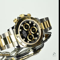 Rolex Oyster Perpetual Daytona - Reference 116503 - Gold and Steel - Black Diamond Dot Dial - 2022 - Vintage Watch Specialist