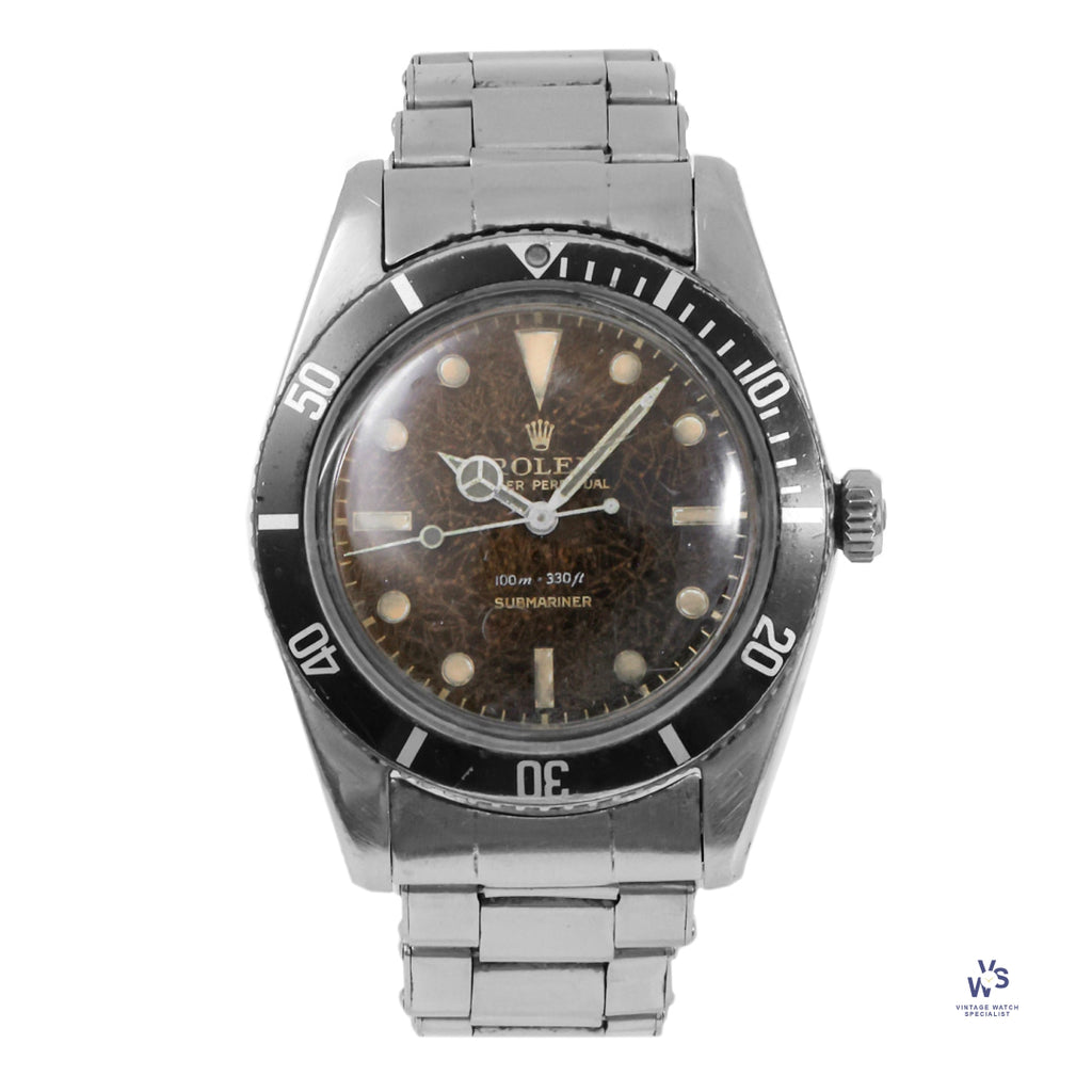 Rolex - Oyster Perpetual Submariner - Reference 5508 - With Gilt Tropical Chocolate Dial - c.III.1958 - Vintage Watch Specialist
