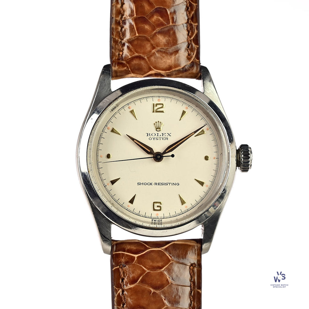 Rolex Oyster - White Dial - Gilt Furniture - Model ref: 6482 - c.1954 - Vintage Watch Specialist