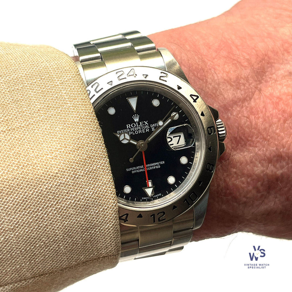 Rolex Perpetual Date Explorer II - Model ref: 16570 - Black Dial - c.2006 - Vintage Watch Specialist