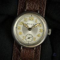Rolex Trench Watch Solid Silver Dennison Case Original Lume Hallmarked Birmingham c.1915 Vintage Watch Specialist