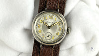 Rolex Trench Watch Solid Silver Dennison Case Original Lume Hallmarked Birmingham c.1915 Vintage Watch Specialist