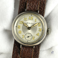 Rolex Trench Watch Solid Silver Dennison Case Original Lume Hallmarked Birmingham c.1915 Vintage Watch Specialist