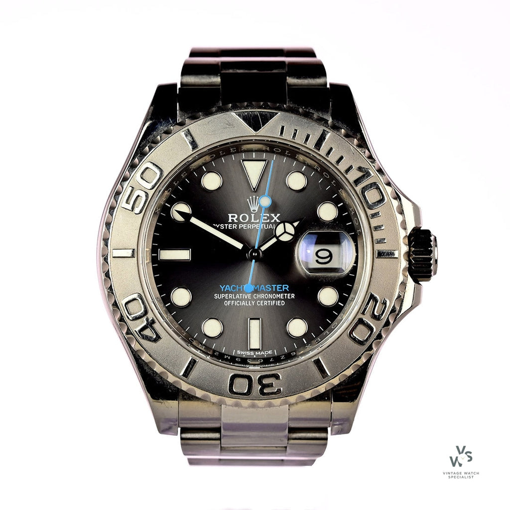Rolex Yacht-Master - Model ref: 116622 - Slate Dial - Steel and Platinum - 2016 - Box and Papers - Vintage Watch Specialist
