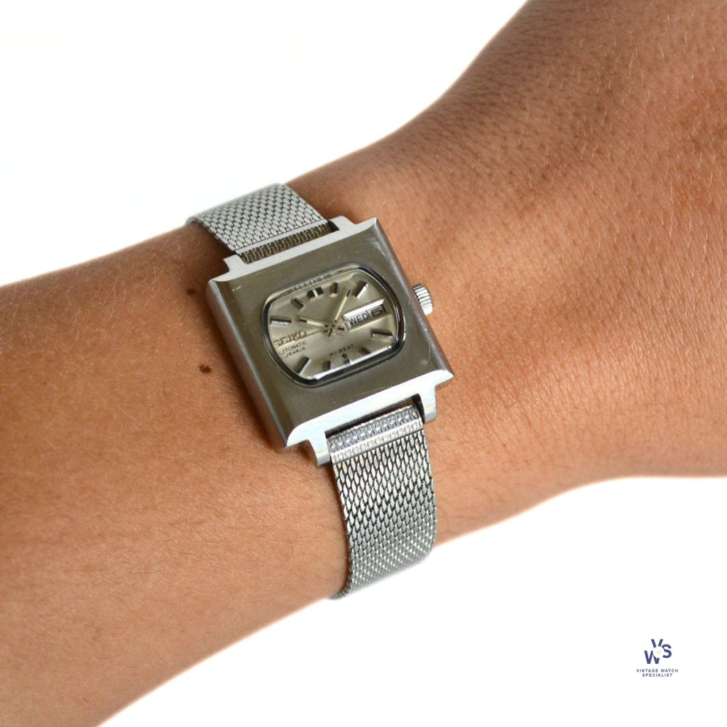 Seiko - Hi Beat - Automatic Day/Date - Vintage Ladies Dress Watch - Steel Square Case - c.1971 - Vintage Watch Specialist