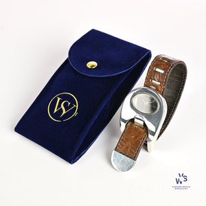Serge Manzon for Longines Stirrup Watch - Solid Silver - Original Strap and Box - c.1972 - Vintage Watch Specialist