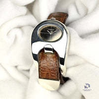 Serge Manzon for Longines Stirrup Watch - Solid Silver - Original Strap and Box - c.1972 - Vintage Watch Specialist