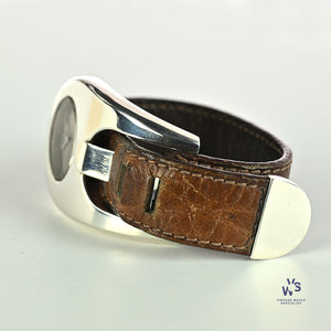 Serge Manzon for Longines Stirrup Watch - Solid Silver - Original Strap and Box - c.1972 - Vintage Watch Specialist