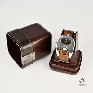 Serge Manzon for Longines Stirrup Watch - Solid Silver - Original Strap and Box - c.1972 - Vintage Watch Specialist