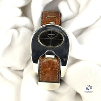 Serge Manzon for Longines Stirrup Watch - Solid Silver - Original Strap and Box - c.1972 - Vintage Watch Specialist