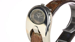 Serge Manzon for Longines Stirrup Watch - Solid Silver - Original Strap and Box - c.1972 - Vintage Watch Specialist
