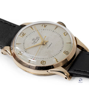 Smiths De Luxe - 9k Gold Case - White Dial - c.1950s - Vintage Watch Specialist