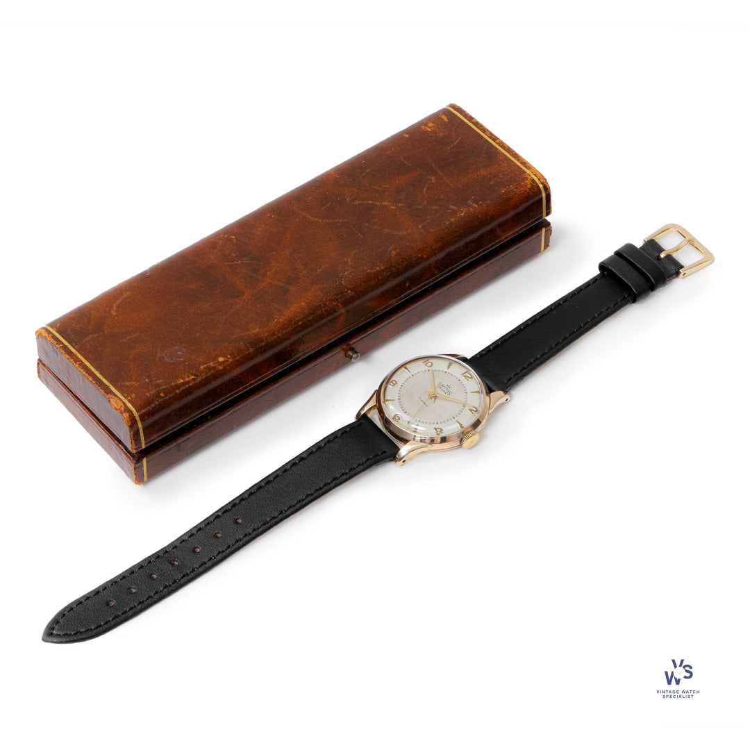 Smiths De Luxe - 9k Gold Case - White Dial - c.1950s – Vintage