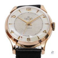 Smiths De Luxe - 9k Gold Case - White Dial - c.1950s - Vintage Watch Specialist