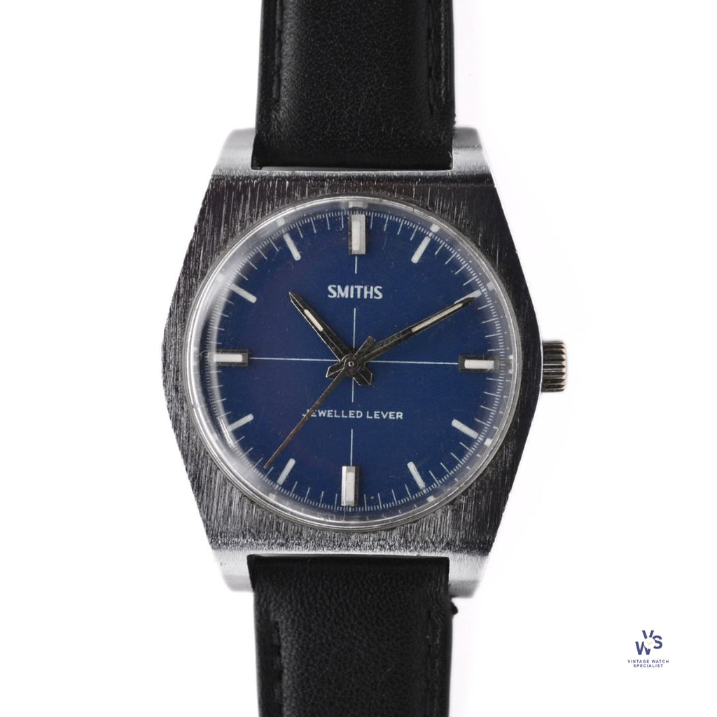 Smiths - Jewelled Lever Blue Crosshair Dial Manual Wind Vintage Watch Specialist