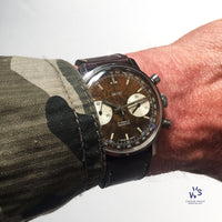 Smiths Two Register Chronograph - Reverse Panda Tropical Chocolate Dial - c.1960s - Vintage Watch Specialist