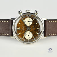 Smiths Two Register Chronograph - Reverse Panda Tropical Chocolate Dial - c.1960s - Vintage Watch Specialist