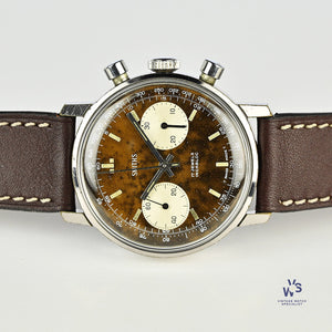 Smiths Two Register Chronograph - Reverse Panda Tropical Chocolate Dial - c.1960s - Vintage Watch Specialist