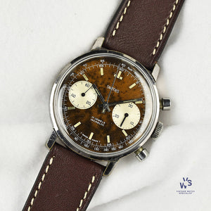 Smiths Two Register Chronograph - Reverse Panda Tropical Chocolate Dial - c.1960s - Vintage Watch Specialist