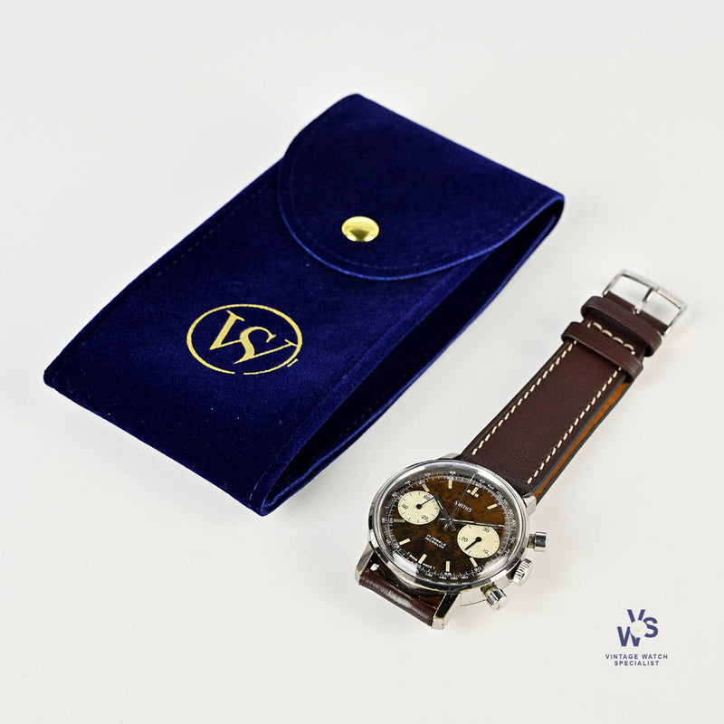 Smiths Two Register Chronograph - Reverse Panda Tropical Chocolate Dial - c.1960s - Vintage Watch Specialist