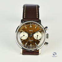 Smiths Two Register Chronograph - Reverse Panda Tropical Chocolate Dial - c.1960s - Vintage Watch Specialist