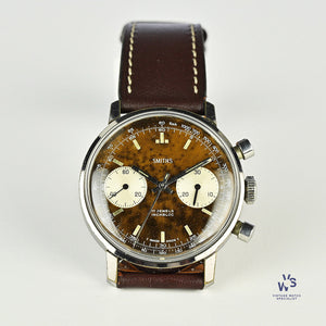 Smiths Two Register Chronograph - Reverse Panda Tropical Chocolate Dial - c.1960s - Vintage Watch Specialist