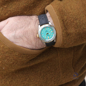 Squale Model Y1545 - 30 Atmos Steel Divers Watch - Teal-Blue Dial - With Original Box and Paperwork - Vintage Watch Specialist