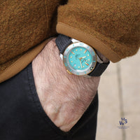 Squale Model Y1545 - 30 Atmos Steel Divers Watch - Teal-Blue Dial - With Original Box and Paperwork - Vintage Watch Specialist