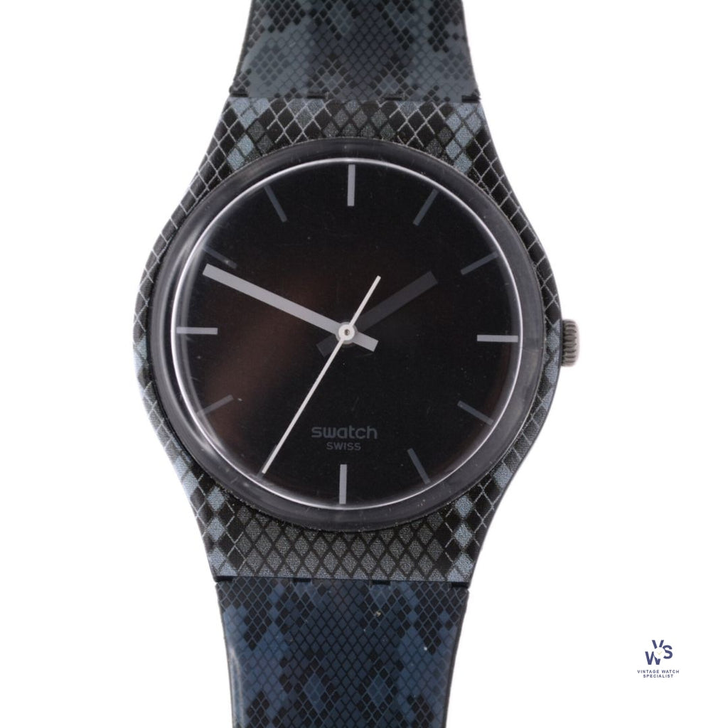 Swatch - Originals Model GB257 - Snakey Anthracite - c.2011 - Vintage Watch Specialist