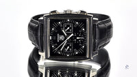 Tag Heuer Monaco - Model Reference: CW2111-0 - Black Dial Chronograph - Box & Papers - Vintage Watch Specialist