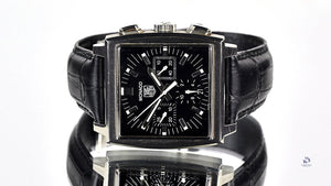 Tag Heuer Monaco - Model Reference: CW2111-0 - Black Dial Chronograph - Box & Papers - Vintage Watch Specialist
