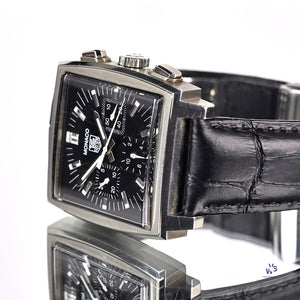 Tag Heuer Monaco - Model Reference: CW2111-0 - Black Dial Chronograph - Box & Papers - Vintage Watch Specialist