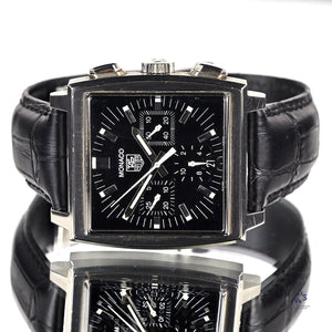 Tag Heuer Monaco - Model Reference: CW2111-0 - Black Dial Chronograph - Box & Papers - Vintage Watch Specialist