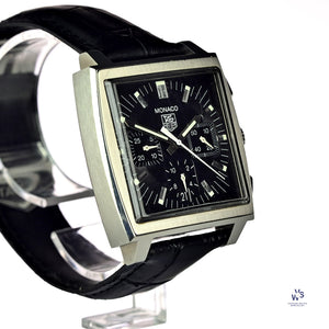 Tag Heuer Monaco - Model Reference: CW2111-0 - Black Dial Chronograph - Box & Papers - Vintage Watch Specialist