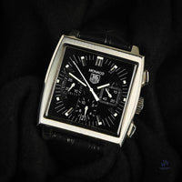 Tag Heuer Monaco - Model Reference: CW2111-0 - Black Dial Chronograph - Box & Papers - Vintage Watch Specialist
