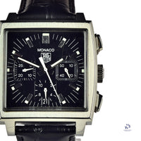 Tag Heuer Monaco - Model Reference: CW2111-0 - Black Dial Chronograph - Box & Papers - Vintage Watch Specialist