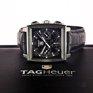 Tag Heuer Monaco - Model Reference: CW2111-0 - Black Dial Chronograph - Box & Papers - Vintage Watch Specialist