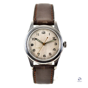 Tavannes Watch Co. - Unsigned Military Style Dial with Arabic Numerals c.1940 Vintage Specialist